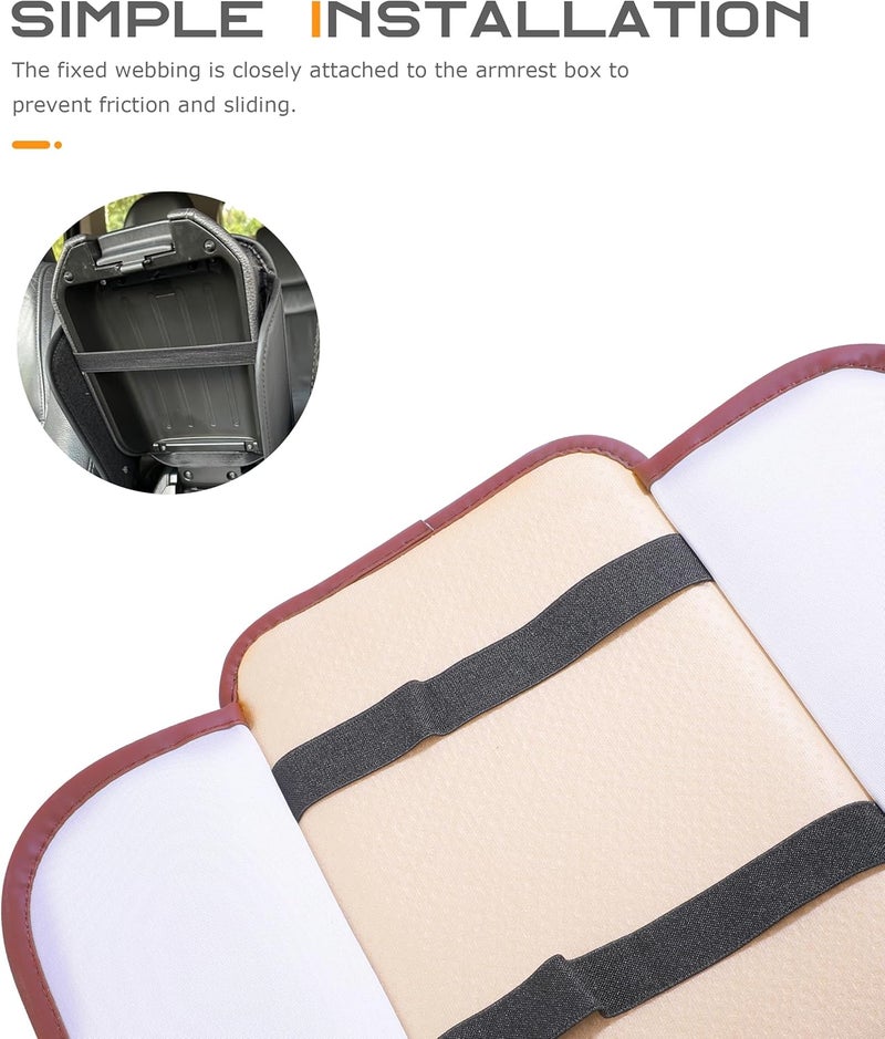 SCUARI Center Console Cover,Arm Rest Cover for Car,Car Accessories Car Center Console Cover,Center Console Cover with Storage Bag,Car Interior Accessories for Most Vehicles Vehicles (Red) - Image 5